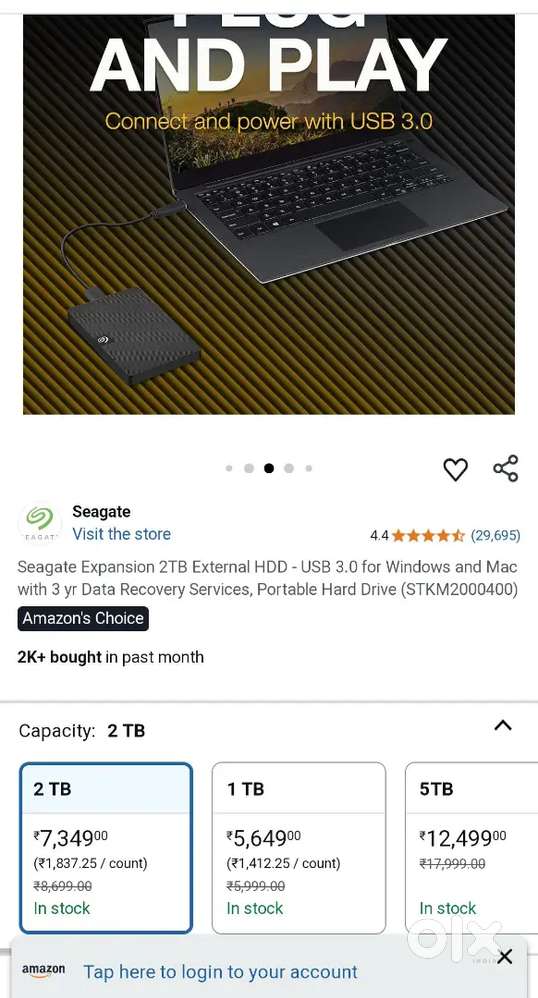 Satagte 2 tb hardik new rahi hai aur computer bali 2 tb hardisk