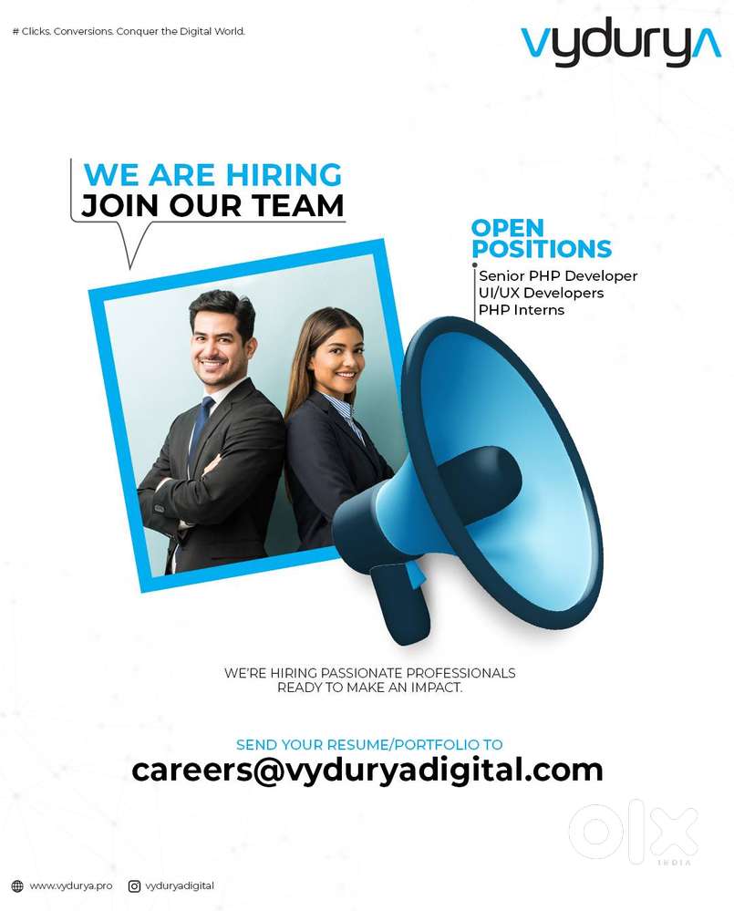 PHP Developers, UI/UX Designers & Interns
