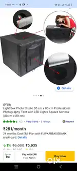 Light box for photo shoot