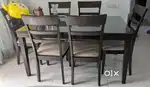 Dining Table Set 6 seater with 6 chairs + Glass Top.