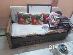 Sofa cum bed with TV trolley and bed side stool