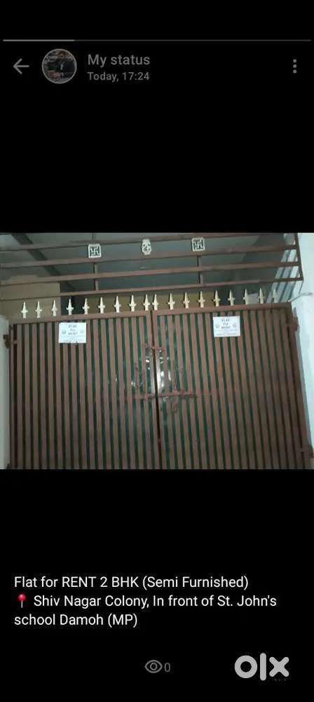 Flat for rent 2bhk Shiv Nagar Colony near St. John's school damoh