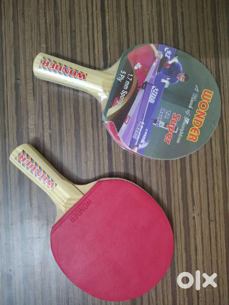 Table Tennis Racket Set (Smooth Rubber, 1.7mm, Hardly Used)