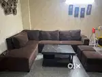 8 seater L shape Sofa with Puffy with central table