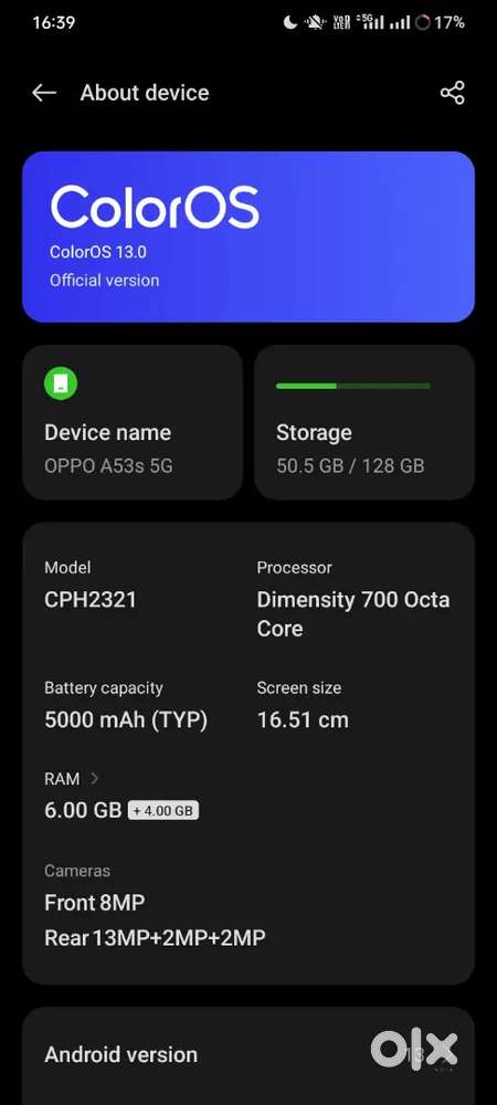 Oppo a53 s 5g no bill box charger