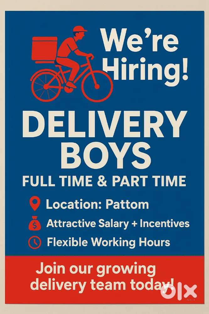 Delivery boys full time and part-time