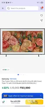 New Samsung Frame TV 55 inch QLED with 2 years warranty (sealed pack)
