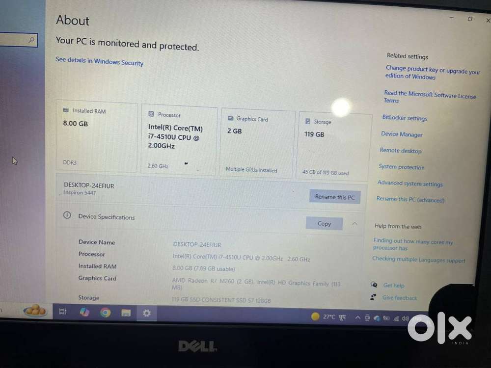 Selling Inspiron 5447 Intel Core i7 2.6 Ghz Processor with 8 GB RAM
