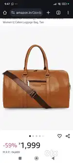 Brand new Giordano leather duffle bag