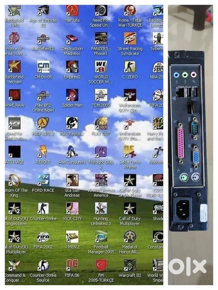 Tiny CPU PC 4Gb Ram 128 GB Ssd TV ke sath connect kiye hai