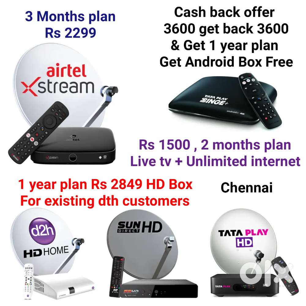 AIRTEL DTH ! TATÀ ! SUNDIRECT ! PLÀY ! DISHTV ! VIDEOCON D2H ! LED TV