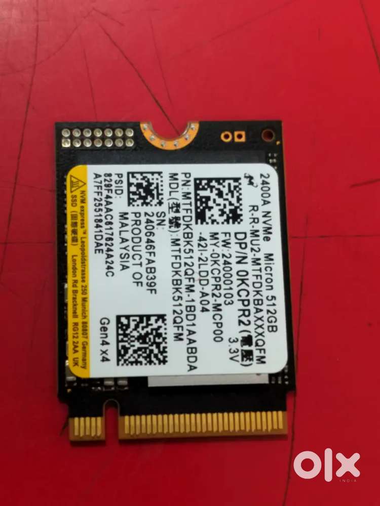 512 gb micron gen 4 nvme SSD perfect working and new looking .