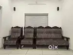 Grey wooden sofa set 3+1+1