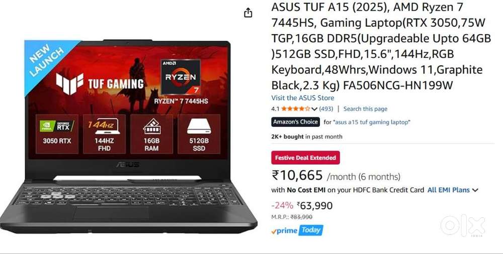 ASUS TUF A15 New Laptop-2 Days Old
