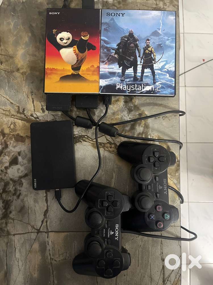 PlayStation 2 with 2 Joysticks, Memory Card & Hard Disk