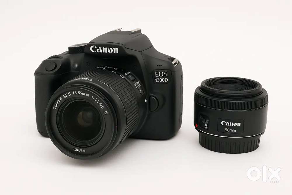 Canon EOS 1300d + portrait lens 50mm 1.8 + kit lens (18-55) + SD card