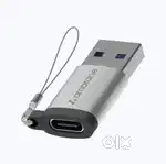 Ambrane Type C Female to USB A Male OTG Converter (Gray)
