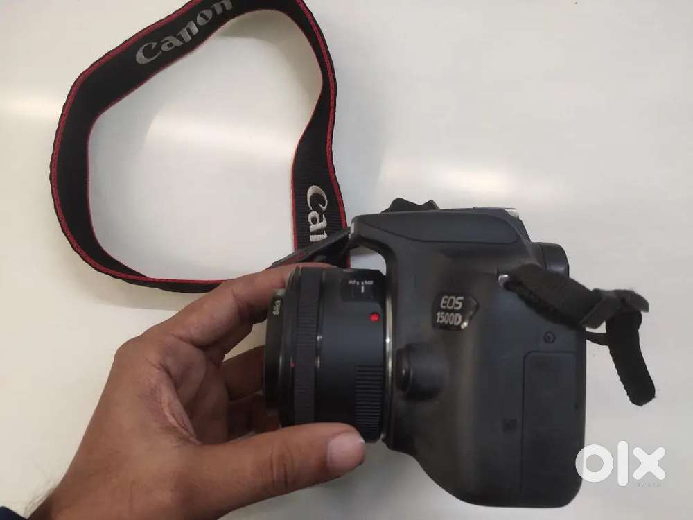 Canon 1500D camera with 50mm prime lens.