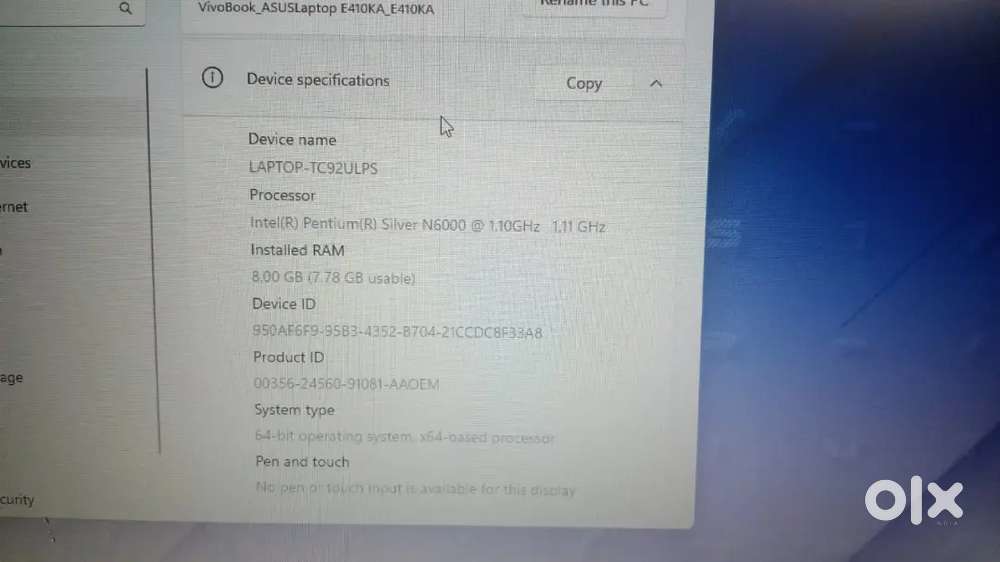 Selling the laptop