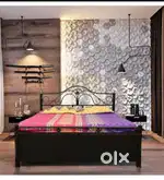 Metal+ wooden stylish bed on rent