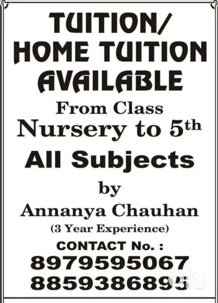 Home tution available