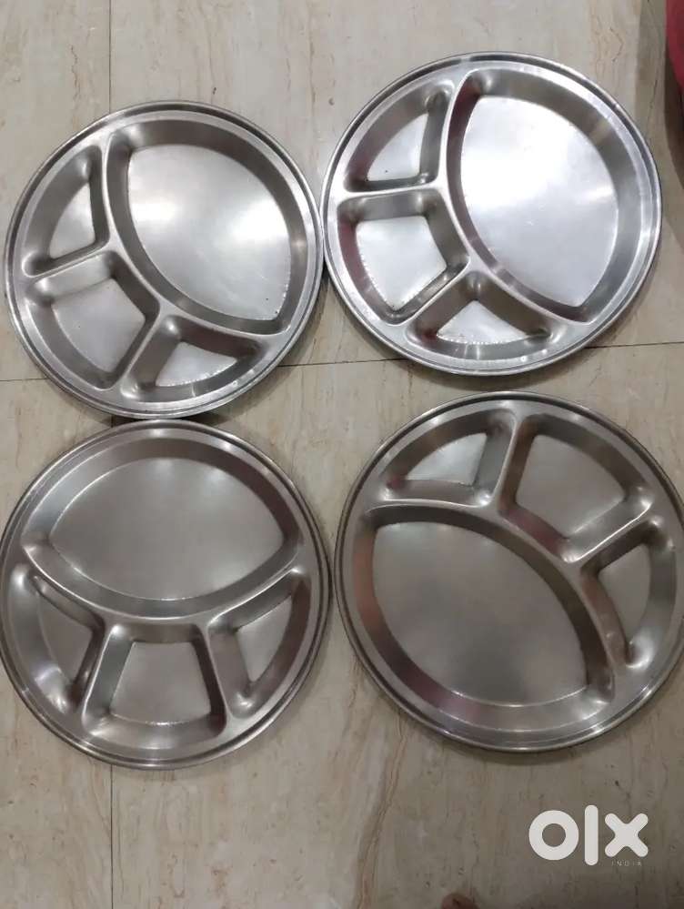 4 stainless steel big thalis