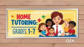Home tutor From Class 1 to 7 All subjects