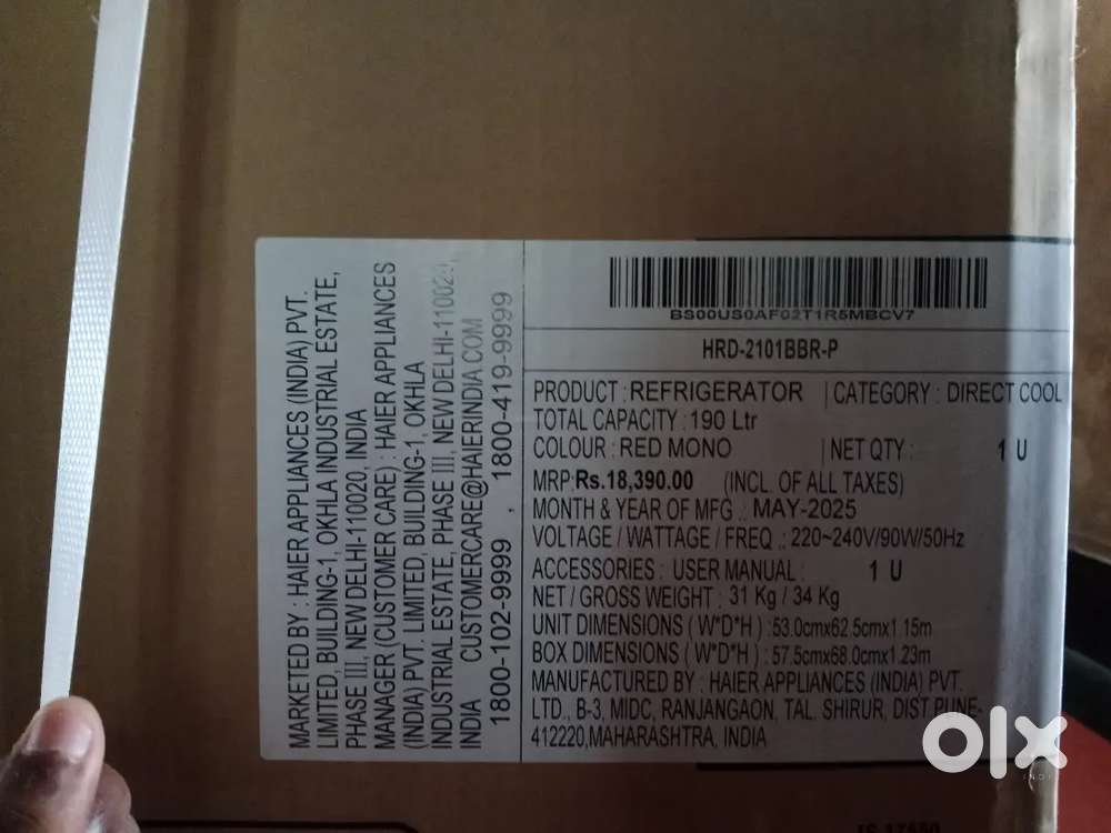 BRAND NEW HAIER FRIDGE (Not used)
