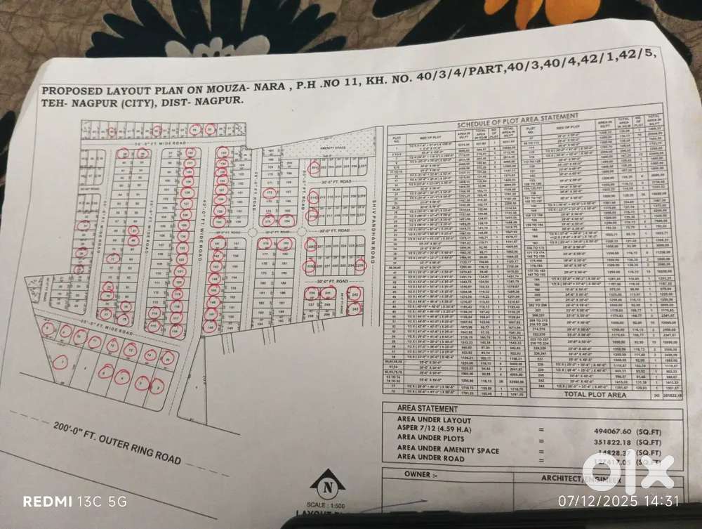 Om sai Developer ,pots sell Mouza Nara,