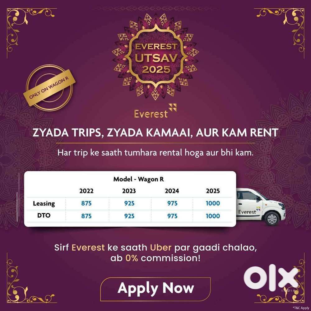Car Driver Wanted to Drive Everest Fleet Cars on Uber