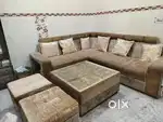 Lshape sofa set with center table and 2 chair