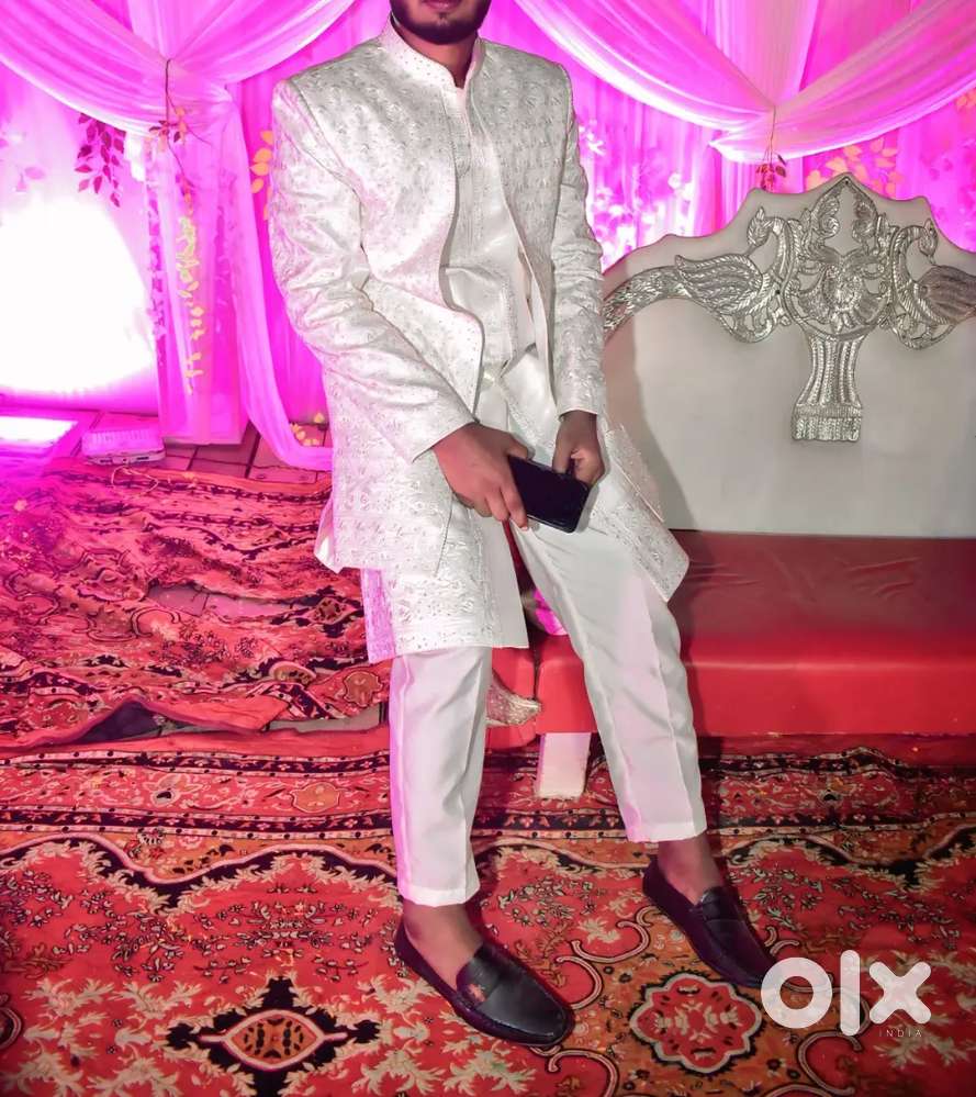 White sherwani for men