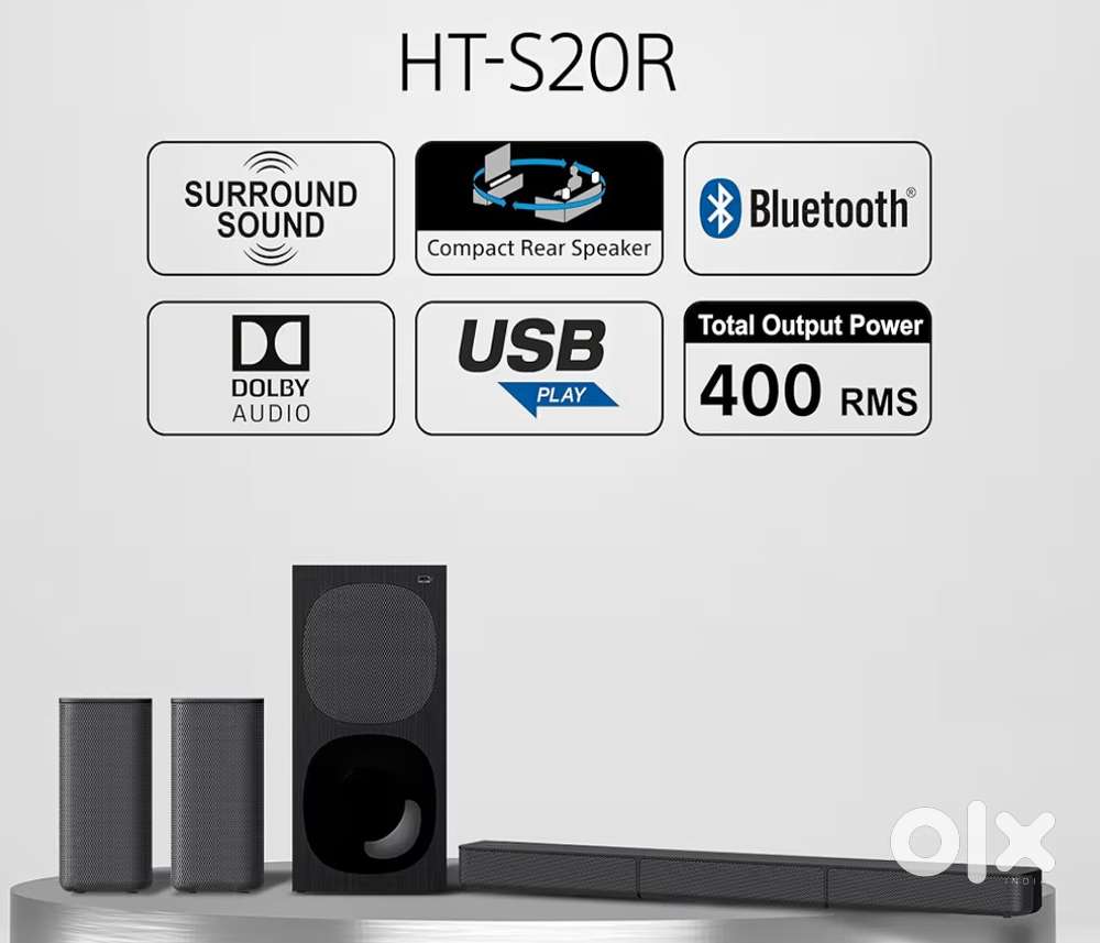 Sony HT-S20R Real 5.1ch Dolby Digital Soundbar for TV with subwoofer