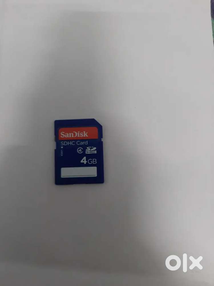SanDisk 4GB SDHC memory card.