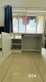 Neem Wood Computer Table with Keyboard Tray & Storage