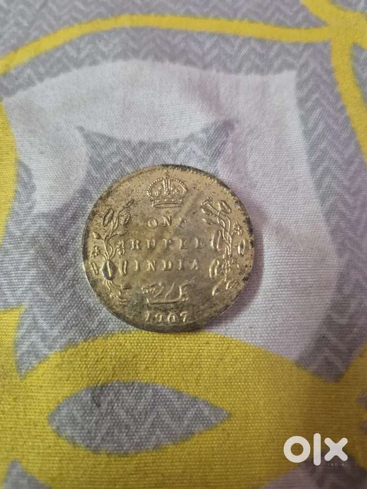 One rupee coin 1907 british india