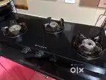 Faber 3 burner glass top gas stove