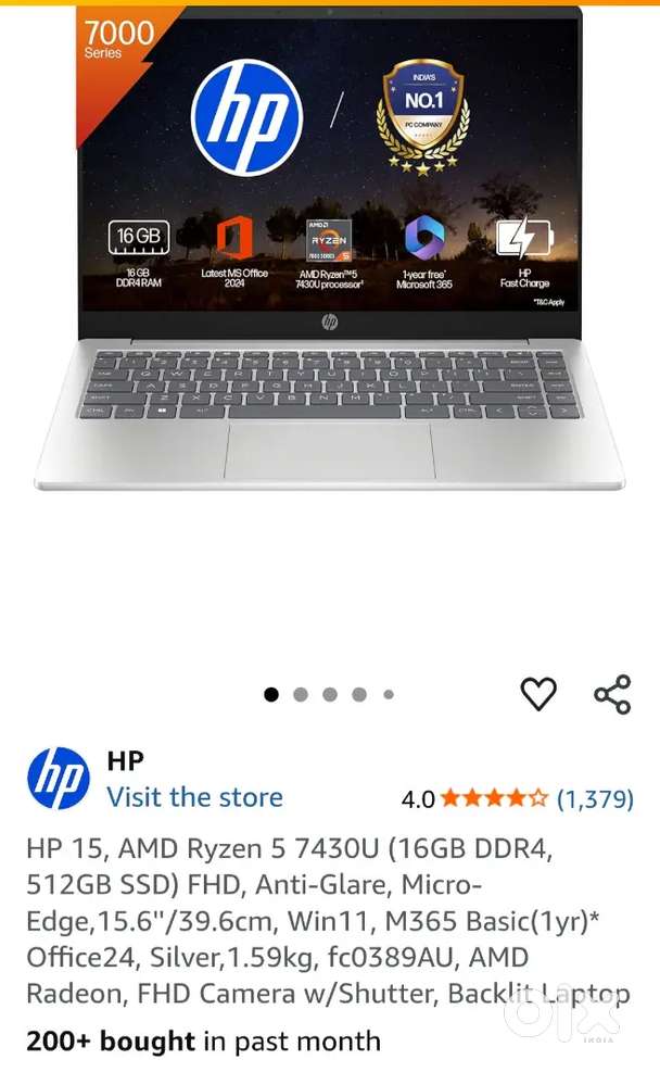 HP Laptop New  under warranty