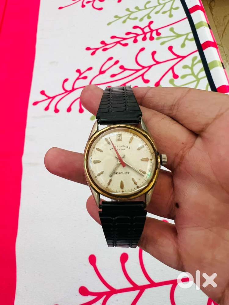 100 yr old Favre leuba sea chief hand winding watch with 18 carat gold