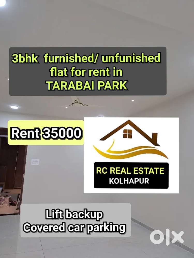 3bhk furnished or Unfurnished flat for rent in tarabai park rent 35000