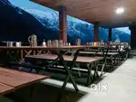 Brand new restaurant cafe metal wooden unique table and chairs
