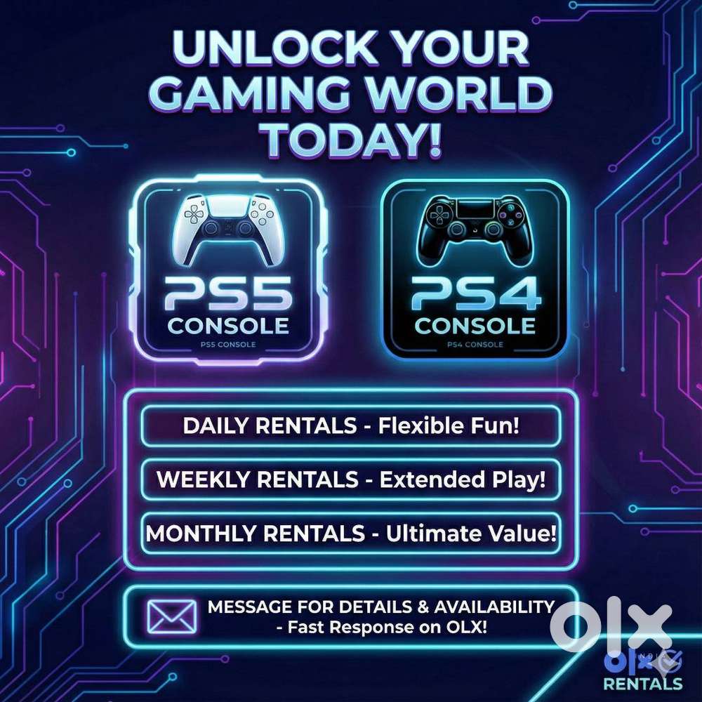 PS5 and PS4 For Daily, Weekly and Monthy Rental.