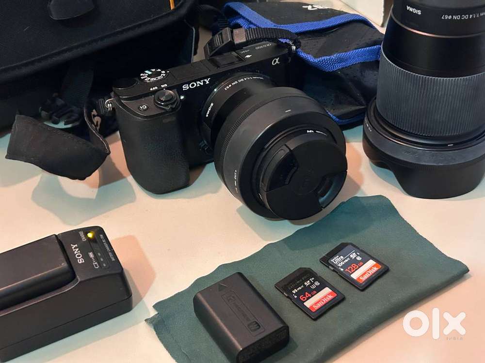 Sony Alpha 6300 complete set with 2 Sigma prime lenses