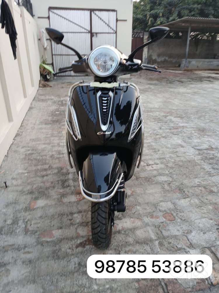 Black color chetak ev scooter
