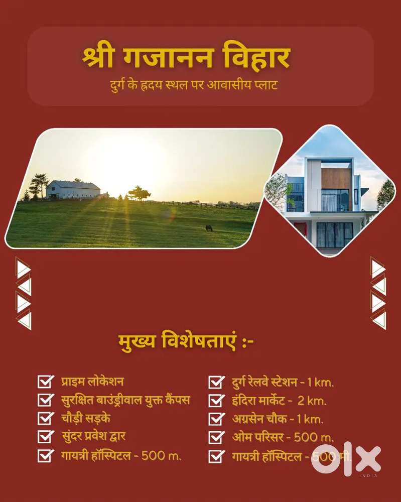 Diverted residential Plot in Shankar nagr Durg/ready house hanuman ngr