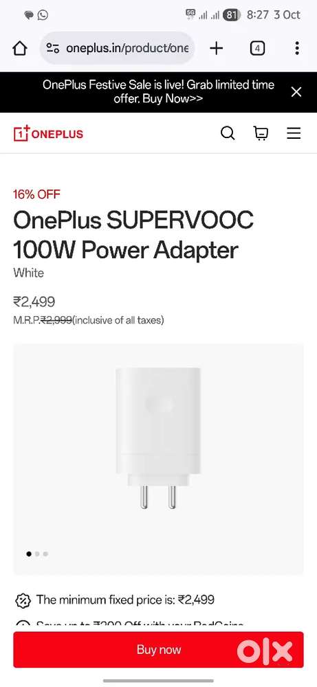 Oneplus100 watt's charger and Cable