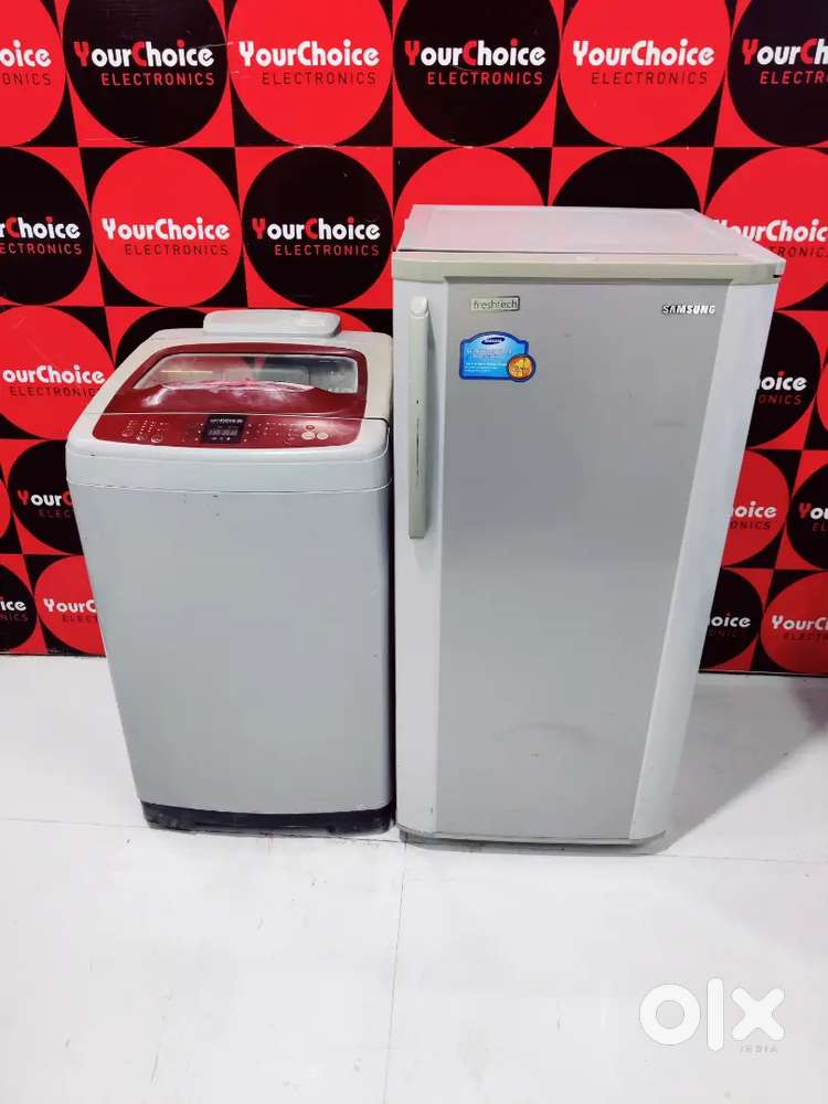 #RCB Used Washing Machine + Refrigerator Combo For Sale***