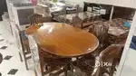 Particle wood dinning table 6 chair available in Starf Furniture