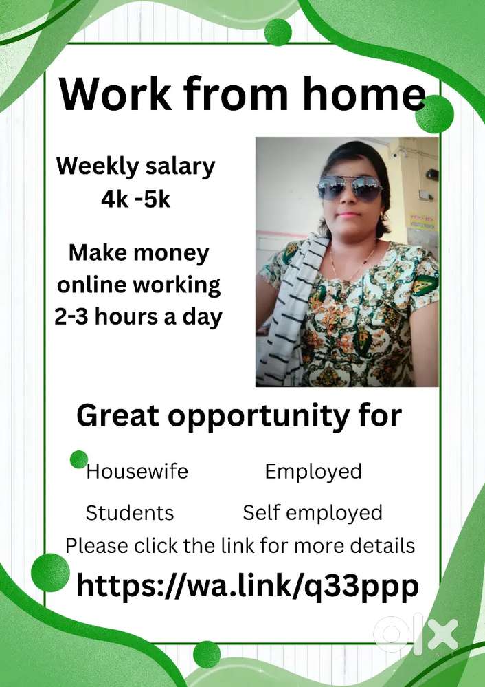 Work from home(house wife,college students,retired persons)