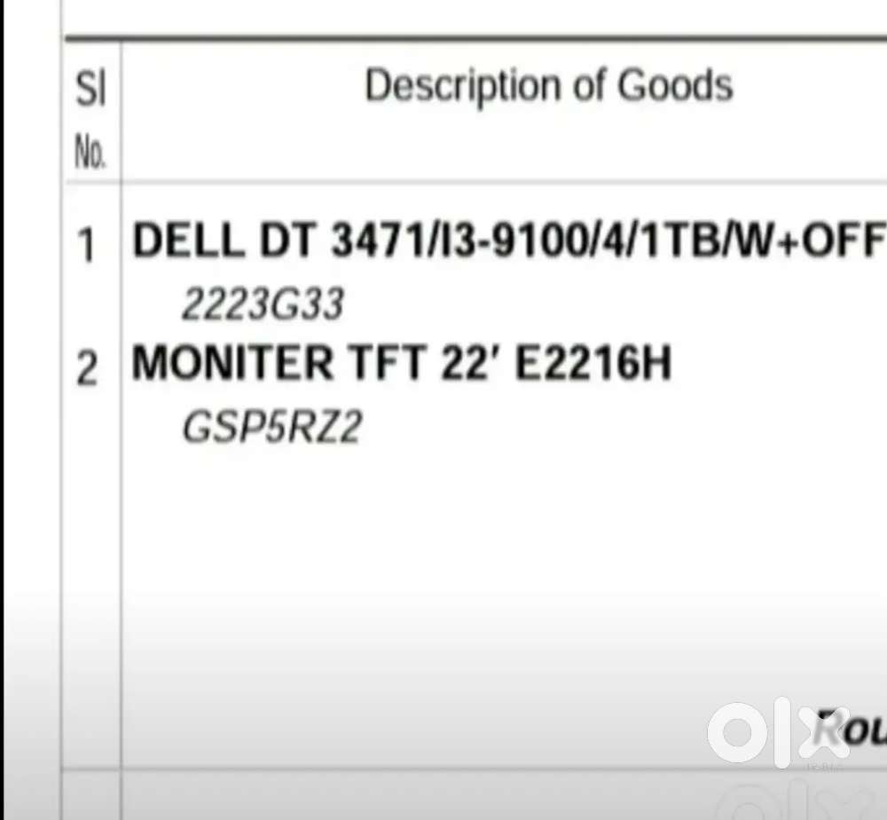 Dell original desktop and monitor. rarely used, Dell bill dt Aug 20